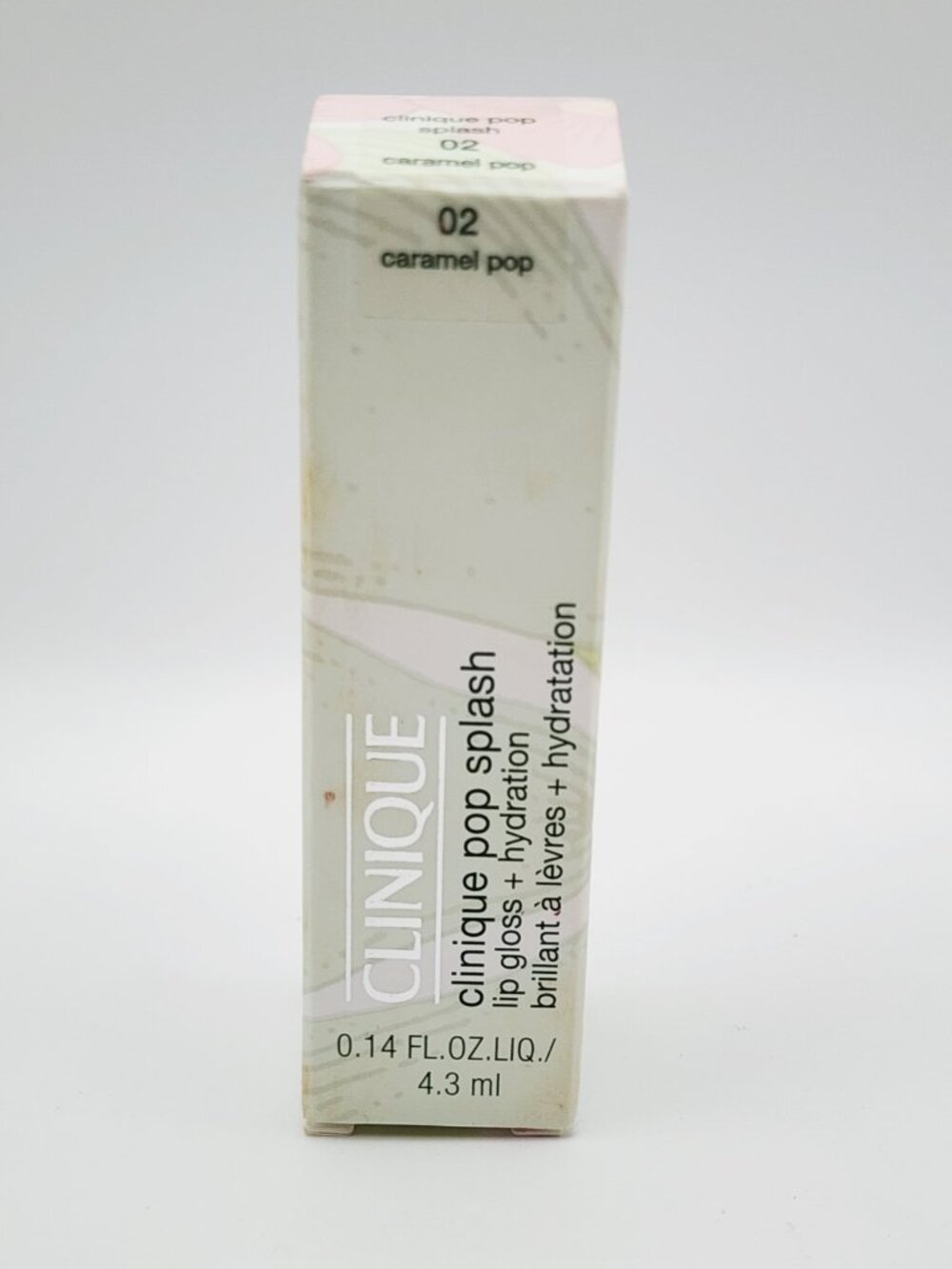 Clinique Pop Splash Lip Gloss + Hydration Shade 02 Caramel Pop New in Box
